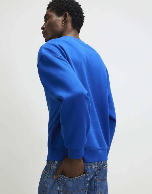 River Island Oversized fit penrose sweatshirt in blue , 4 of 4