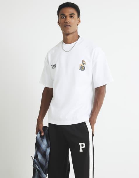 River Island Oversized fit pinup lucky t-shirt in white - view 1