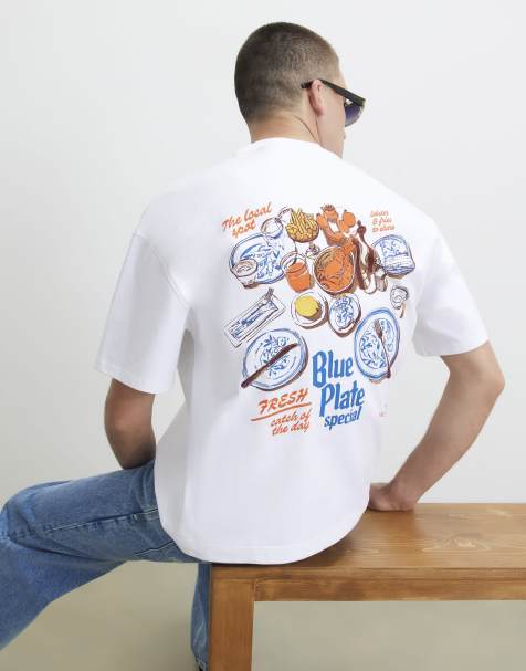 River Island Oversized fit plate t-shirt in white - view 1