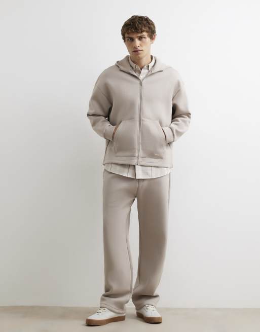 River Island Oversized fit premium hoodie in stone, 2 of 4