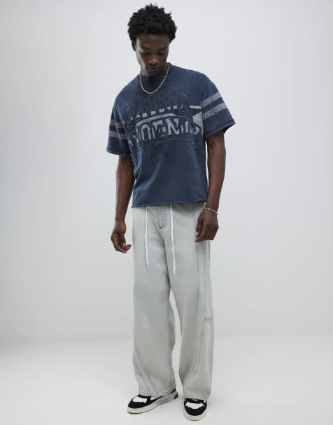 River Island Oversized fit saint valley t-shirt in black