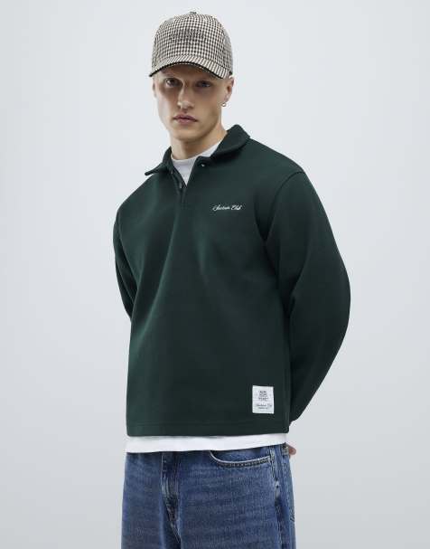 River Island Oversized fit sanctuaire polo shirt in green