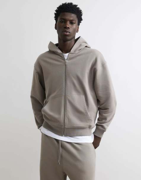 River Island Oversized fit washed zip through hoodie in grey - view 1