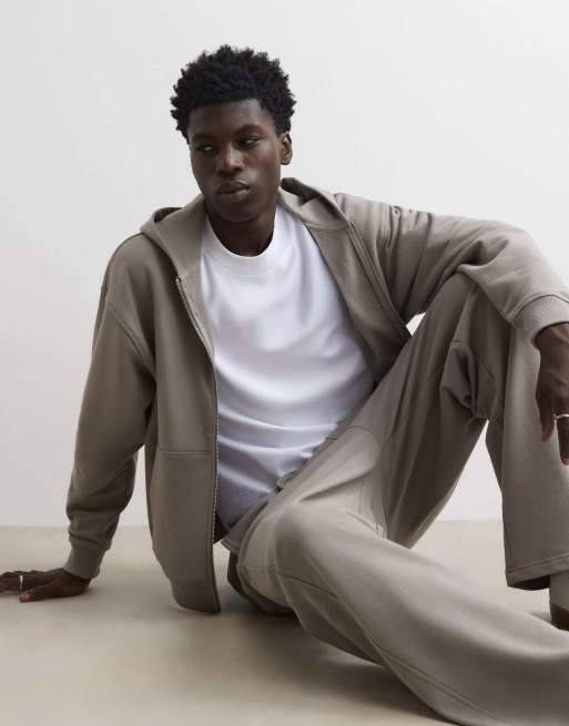 River Island Oversized fit washed zip through hoodie in grey, 2 of 4