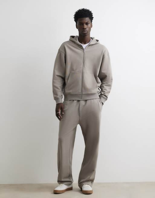 River Island Oversized fit washed zip through hoodie in grey, 3 of 4