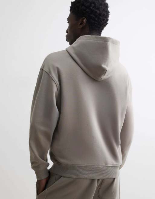 River Island Oversized fit washed zip through hoodie in grey, 4 of 4