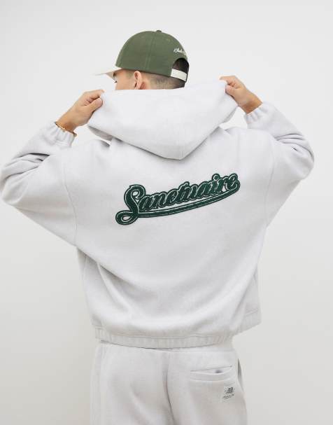 River Island Oversized fit zip through hoodie in grey - light - view 1