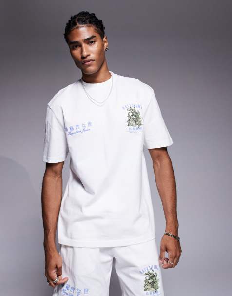 River Island - Oversized Hayashima T-shirt in wit, deel van co-ord set - view 1