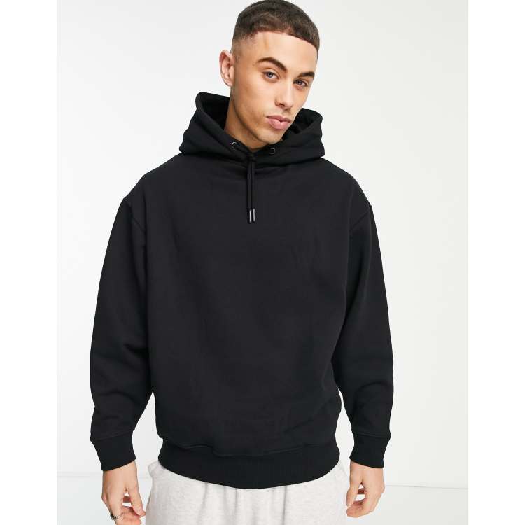 Asos black hoodie mens best sale