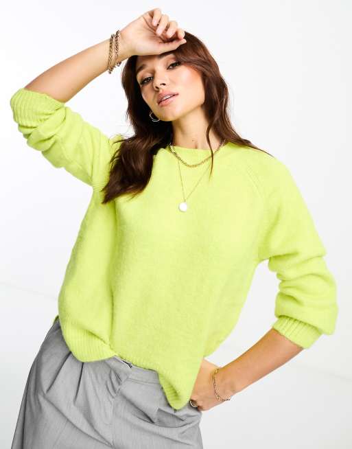 River Island oversized jumper in lime ASOS