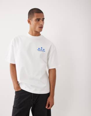 River Island Oversized 'lisere Studios' Print T-shirt In White