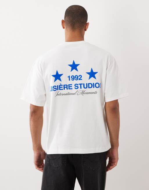 River Island oversized 'Lisere Studios' print t-shirt in white, 4 of 5