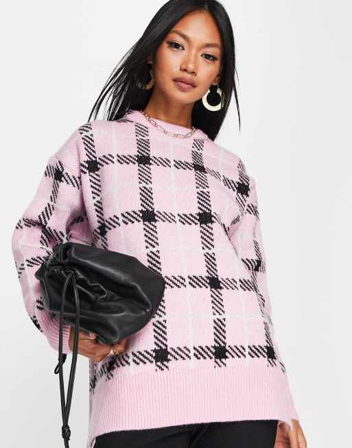 Oversized discount plaid sweater