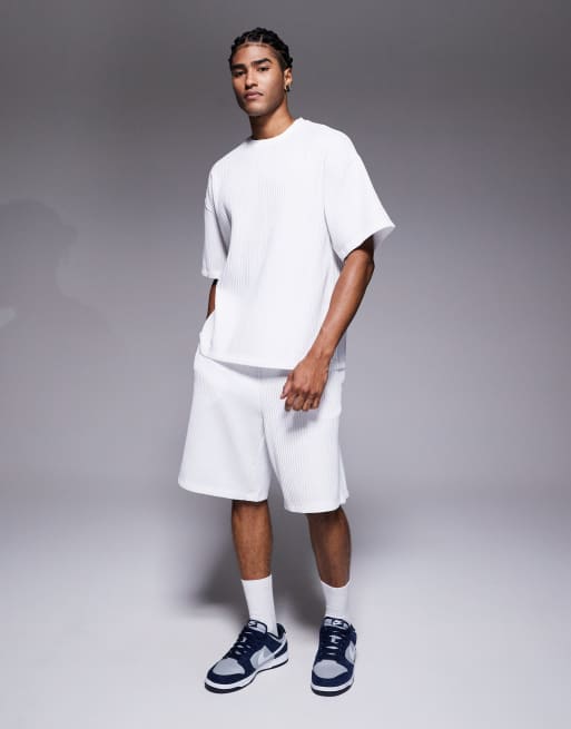 River Island oversized plisse t-shirt in white (Part of a set), 2 of 5
