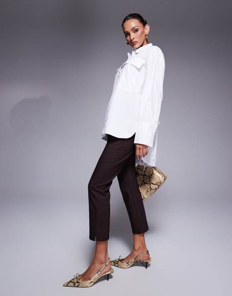 River Island oversized pocket detail shirt in white - view 1