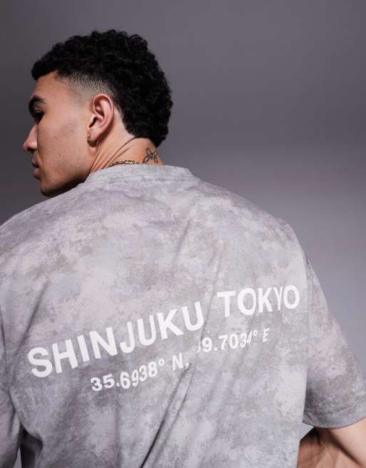 River Island oversized Shinjuku t-shirt in brushed camo