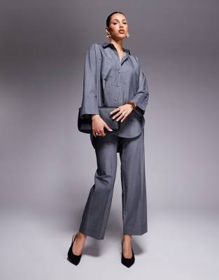 River Island River Island oversized shirt co-ord in grey