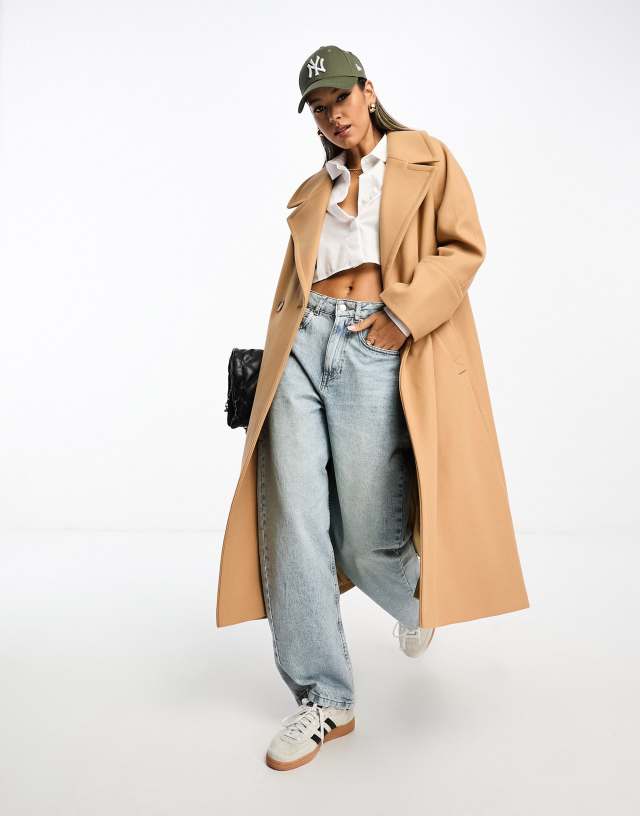 River Island - oversized slouch trench coat in beige