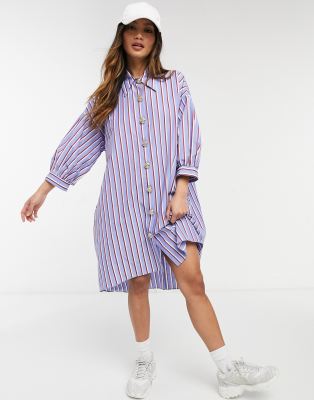 asos blue striped dress