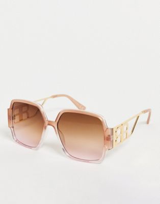 River Island oversized sunglasses in light pink