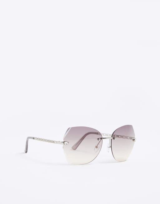 River Island Oversized sunglasses in silver