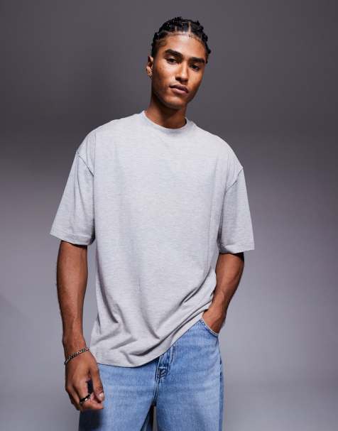 River Island oversized t-shirt in grey marl - view 1
