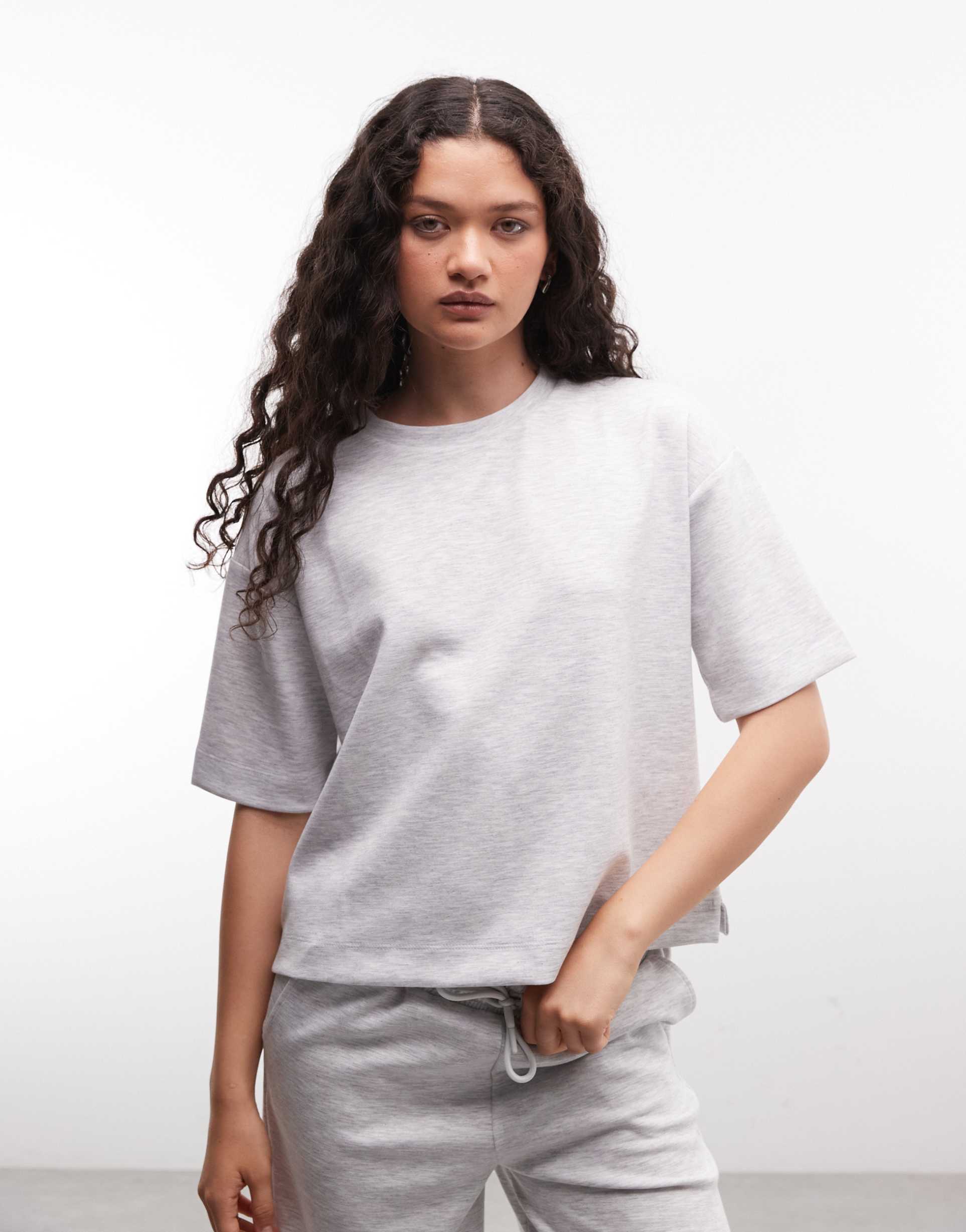river island oversized t-shirt in heather gray