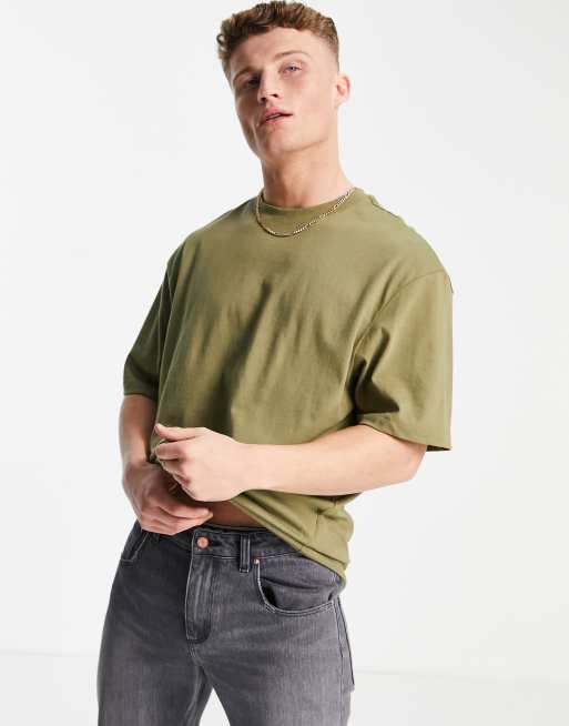 River Island oversized t-shirt in khaki | ASOS