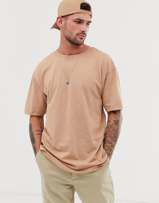 River Island oversized t-shirt in tan