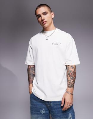 River Island Oversized T-shirt With Ame Le Nuit Script Graphic