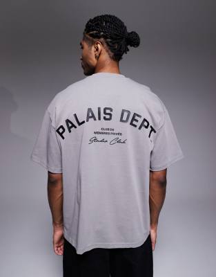 River Island Oversized T-shirt With Palais Graphic In Gray