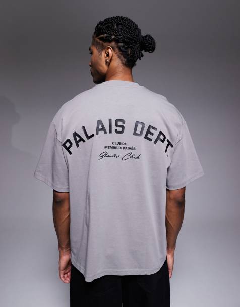 River Island oversized t-shirt with palais graphic in dark grey - view 1