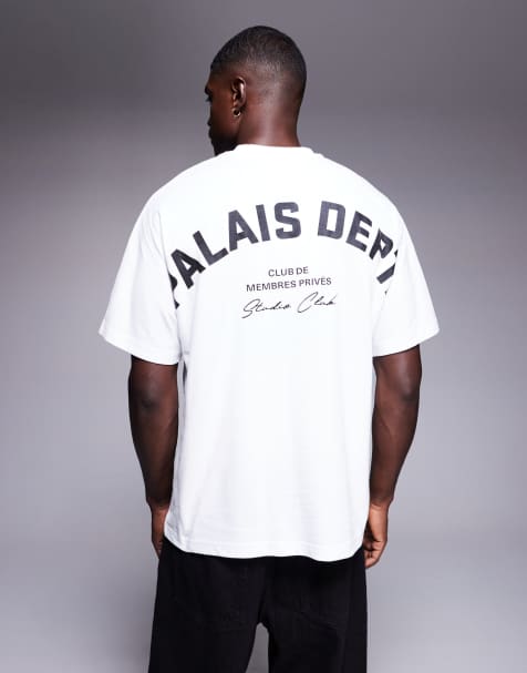 River Island oversized t-shirt with palais graphic in white - view 1