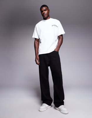 River Island Oversized T-shirt With Palais Graphic In White