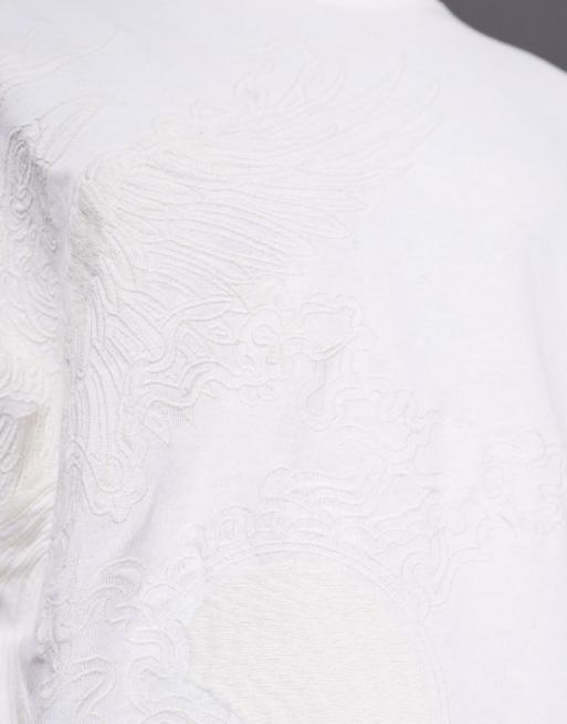 River Island oversized t-shirt with phoenix embroidery in white, 2 of 5