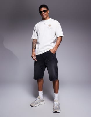 River Island Oversized T-shirt With Vertical Yakushima Graphic In White
