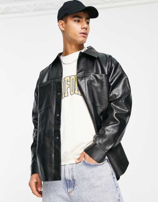 River Island - Overskjorte i sort PU