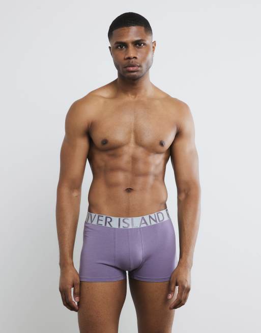 River Island Pack of 4 stretch dye ri trunks in purple - light