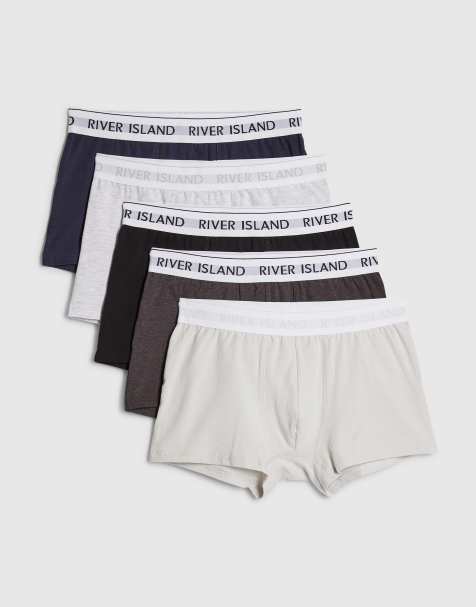 River Island Pack of 5 trunks in grey - view 1
