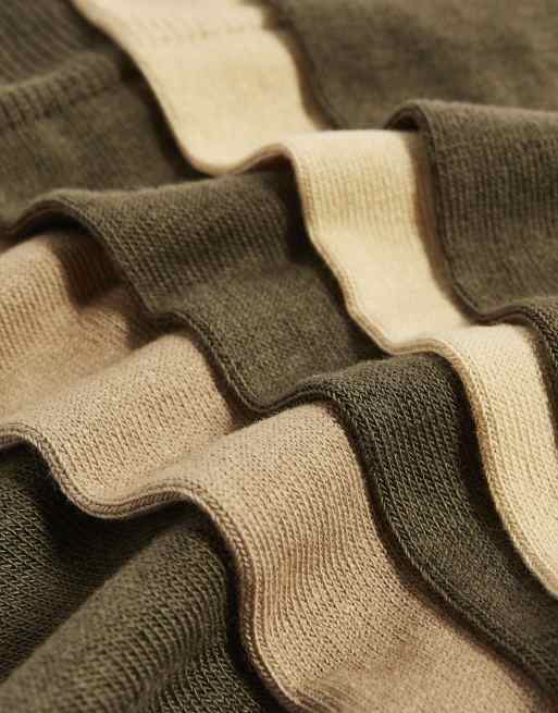 River Island Pack of 5 tube socks in khaki, 3 of 4