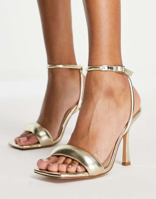 Barely there gold discount heels