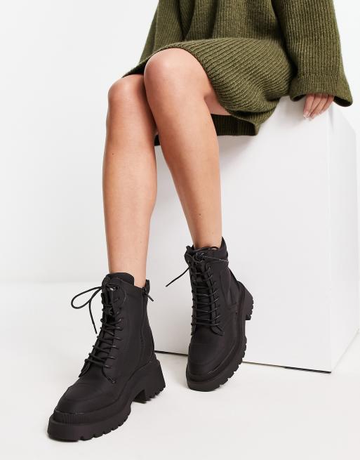 River island black cheap biker boots