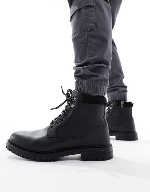 Padded cuff lace hot sale up hiker boots