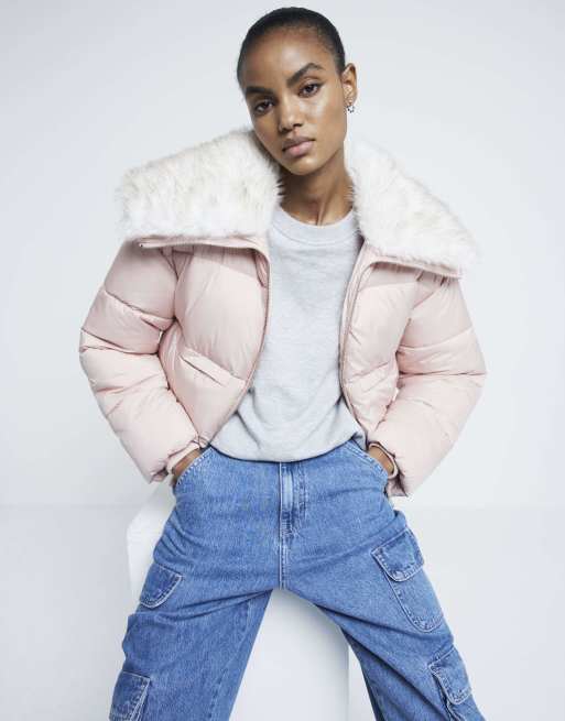 Winter Coat Michael Kors Nylon Faux Fur Hooded Parka Jacket River