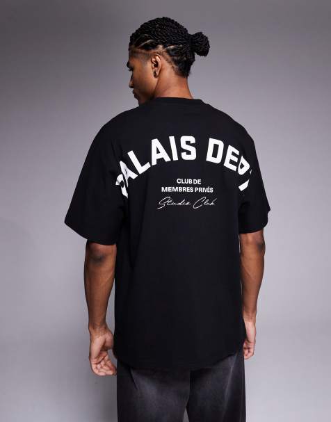 River Island Palais Dept back print oversized t-shirt in black - view 1