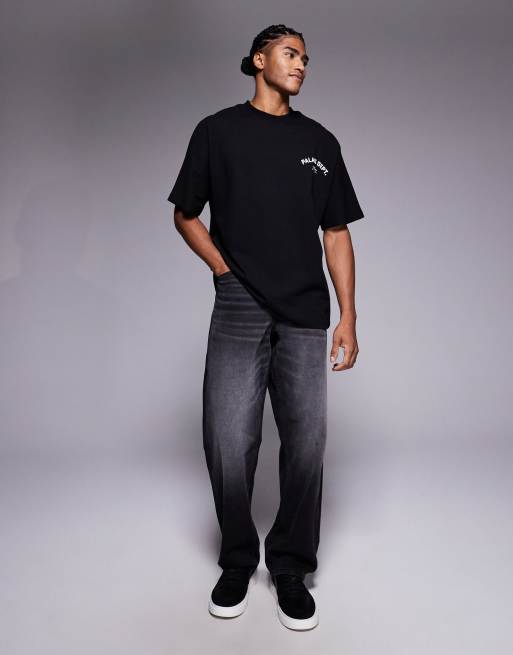 River Island Palais Dept back print oversized t-shirt in black