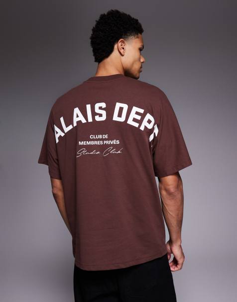 River Island Palais Dept back print oversized t-shirt in brown