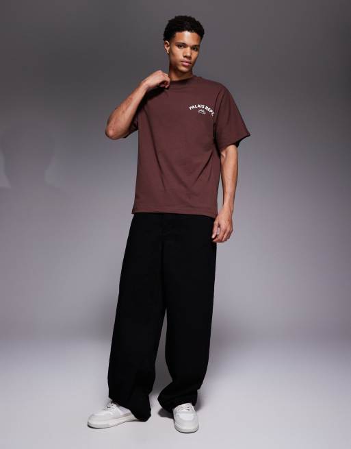 River Island Palais Dept back print oversized t-shirt in brown, 2 of 5