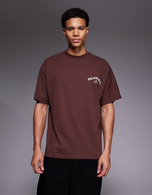 River Island Palais Dept back print oversized t-shirt in brown, 3 of 5