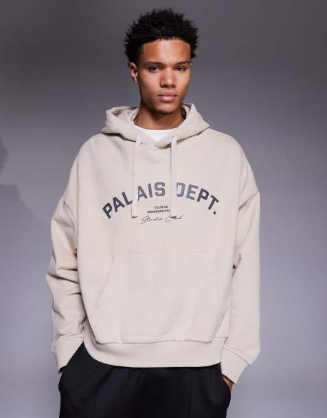 River Island 'Palais Dept' graphic hoodie in ecru - view 1